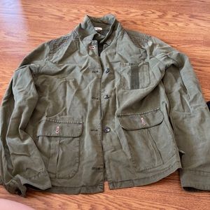 Army Green button down